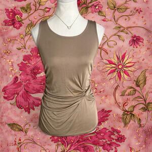 Anne Loft Y2K Fitted Chic Soft Girl Office Siren Euro Cash Tank Top size small